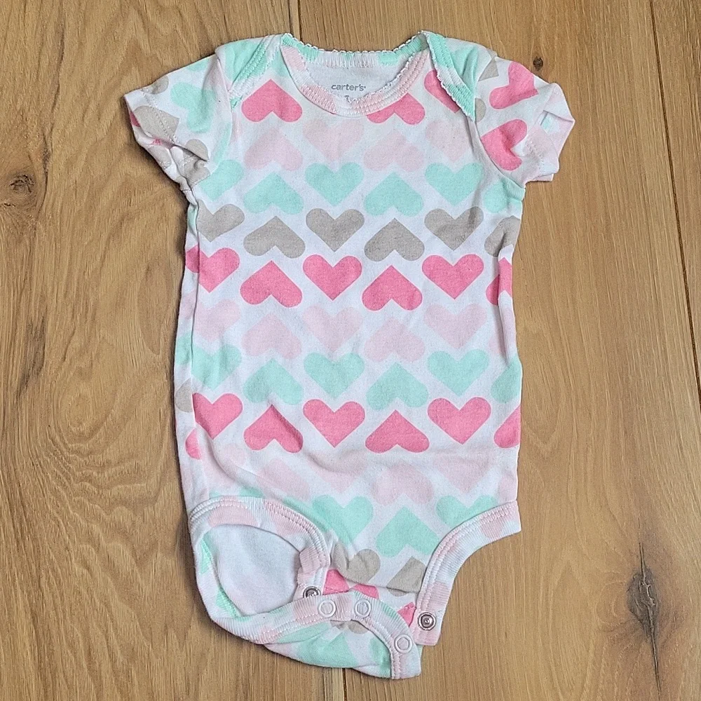 *3/$15* Carter's 3M Baby Girl Short Sleeve Bodysuits 4pcs